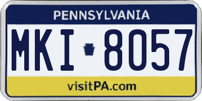 PA license plate MKI8057