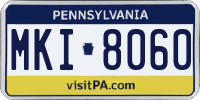 PA license plate MKI8060