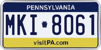 PA license plate MKI8061