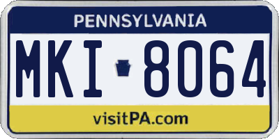 PA license plate MKI8064