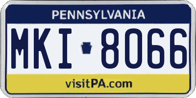 PA license plate MKI8066