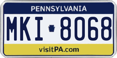 PA license plate MKI8068