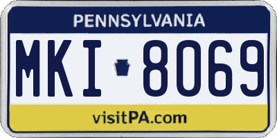PA license plate MKI8069