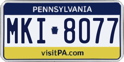 PA license plate MKI8077