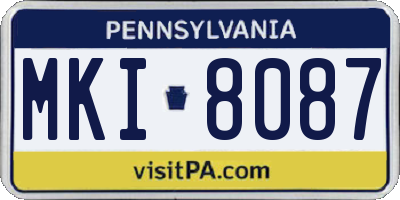 PA license plate MKI8087