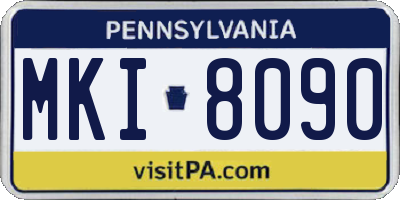 PA license plate MKI8090