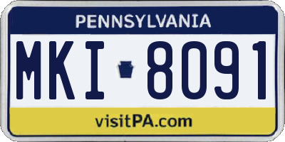 PA license plate MKI8091