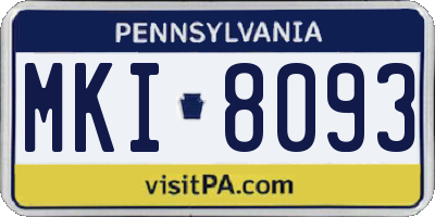 PA license plate MKI8093