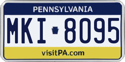 PA license plate MKI8095