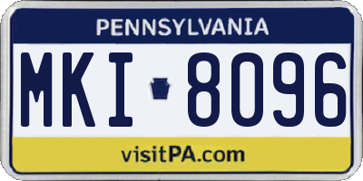 PA license plate MKI8096