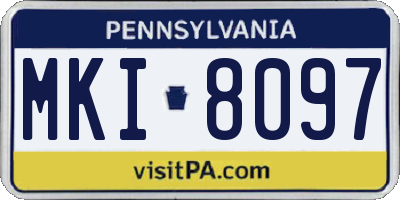 PA license plate MKI8097