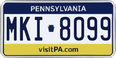 PA license plate MKI8099