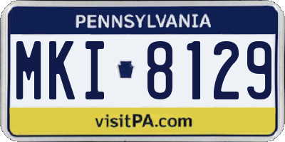 PA license plate MKI8129