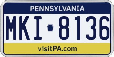 PA license plate MKI8136
