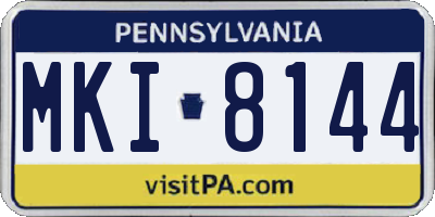 PA license plate MKI8144