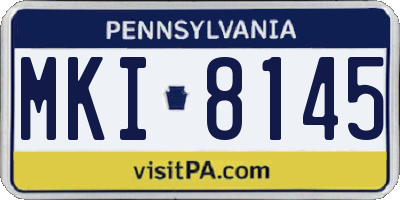 PA license plate MKI8145