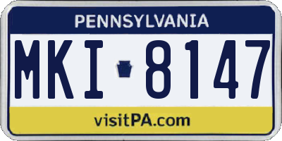PA license plate MKI8147