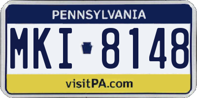 PA license plate MKI8148