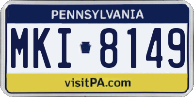 PA license plate MKI8149