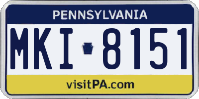 PA license plate MKI8151