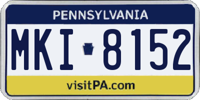 PA license plate MKI8152