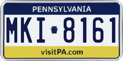 PA license plate MKI8161