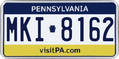 PA license plate MKI8162
