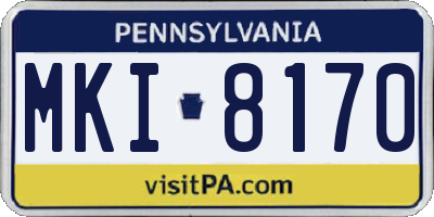 PA license plate MKI8170
