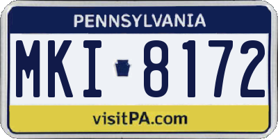 PA license plate MKI8172