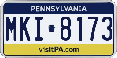 PA license plate MKI8173