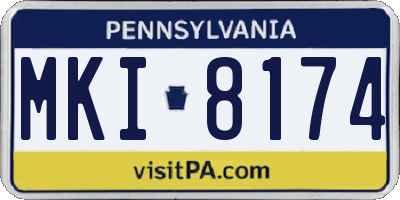PA license plate MKI8174