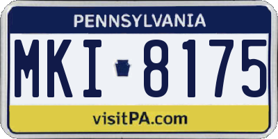 PA license plate MKI8175