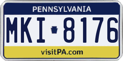PA license plate MKI8176