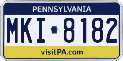 PA license plate MKI8182