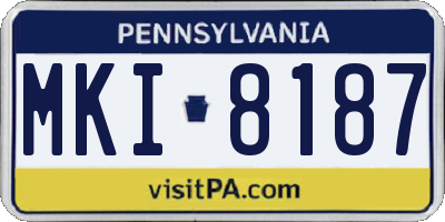 PA license plate MKI8187