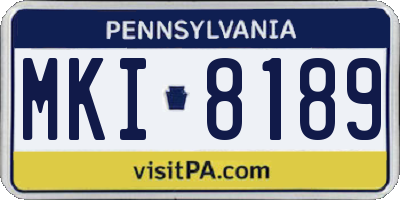 PA license plate MKI8189