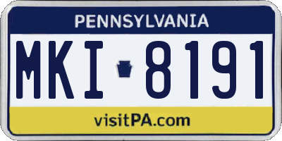 PA license plate MKI8191