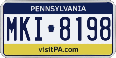 PA license plate MKI8198