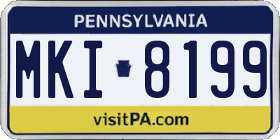 PA license plate MKI8199