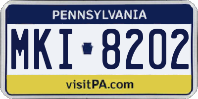 PA license plate MKI8202