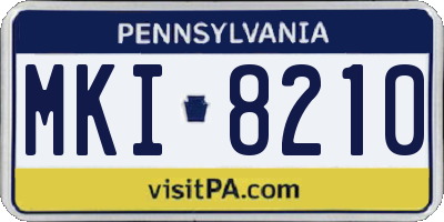 PA license plate MKI8210
