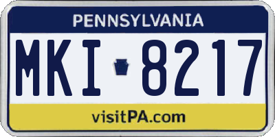 PA license plate MKI8217