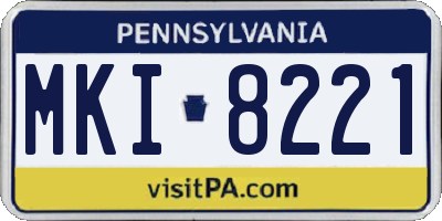 PA license plate MKI8221