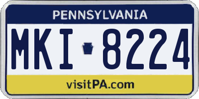 PA license plate MKI8224