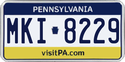 PA license plate MKI8229