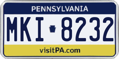 PA license plate MKI8232