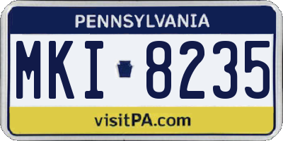 PA license plate MKI8235