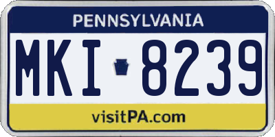 PA license plate MKI8239