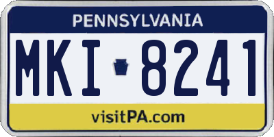 PA license plate MKI8241