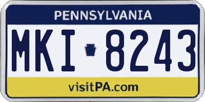 PA license plate MKI8243
